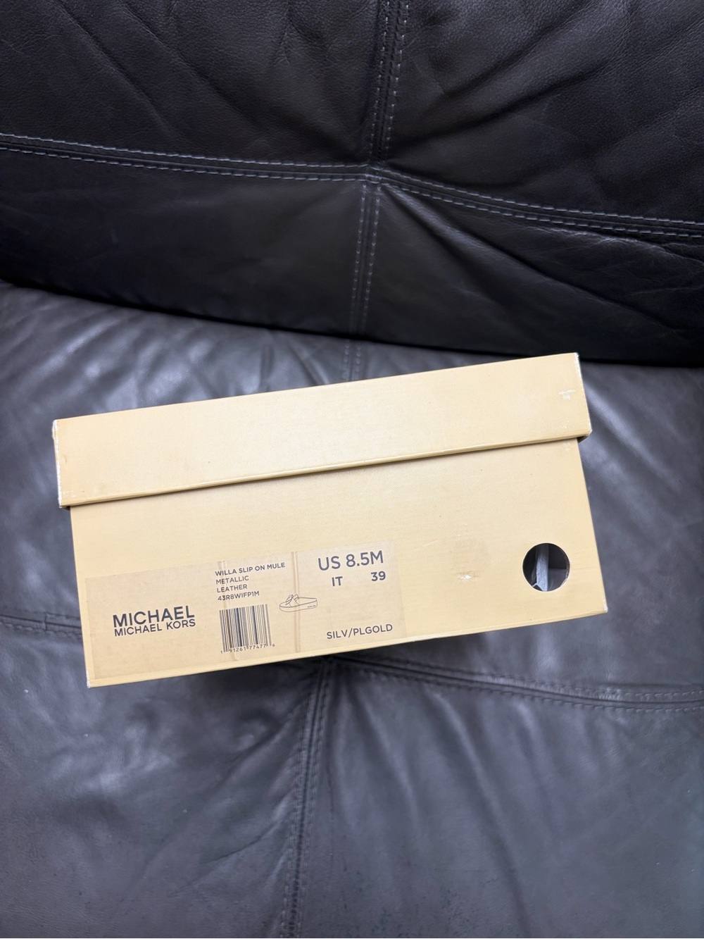 MICHAEL Michael Kors Willa Slip on Mule Metallic Silver & Gold Leather - Picture 14 of 14